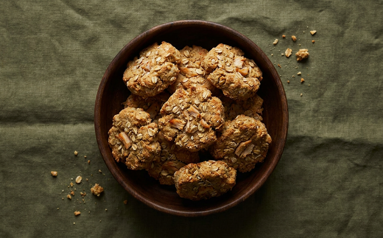 Baked Peanut Butter Banana Dog Treats, homemade dog recipe
