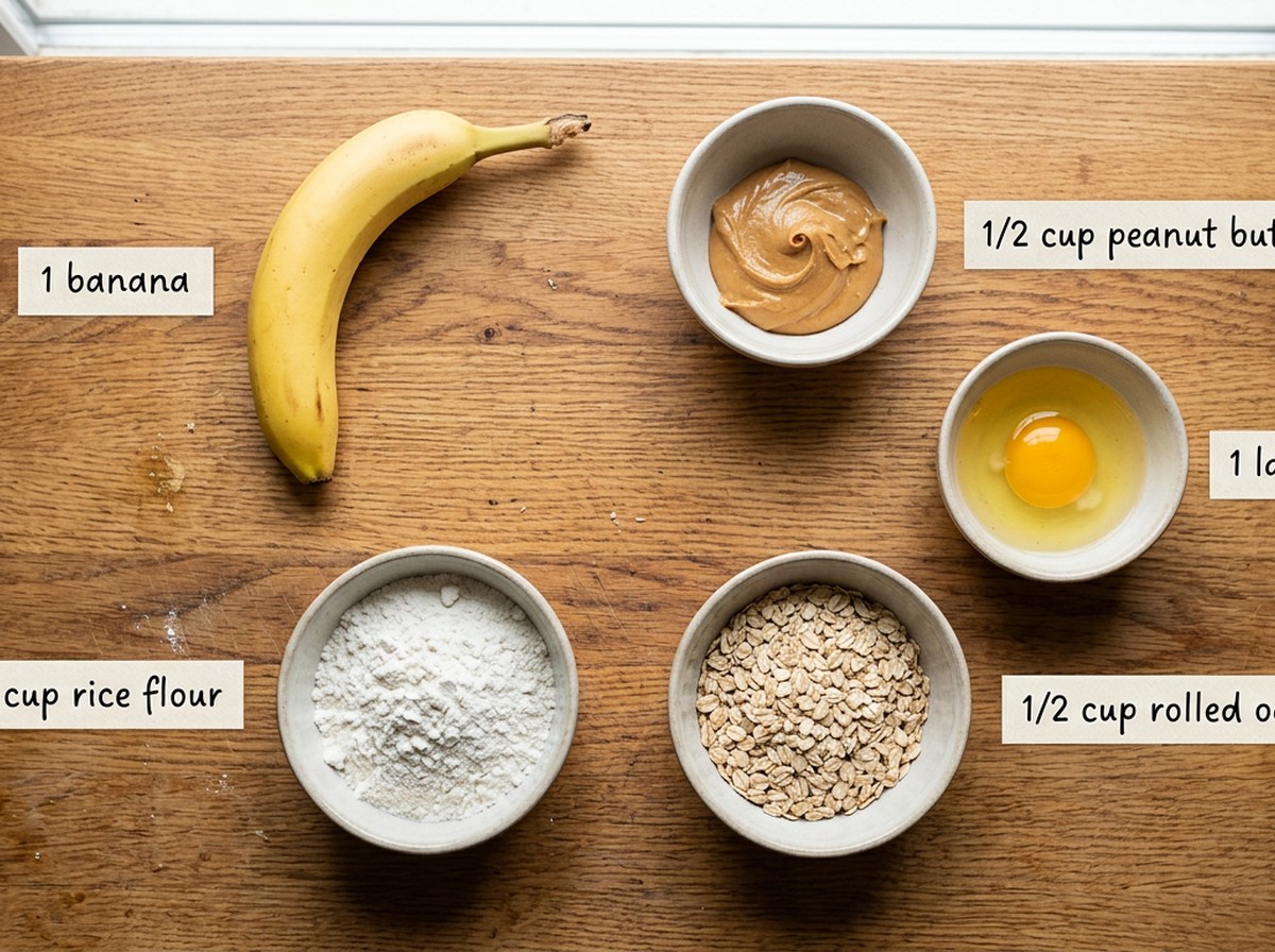 Ingredients for Baked Peanut Butter Banana Dog Treats