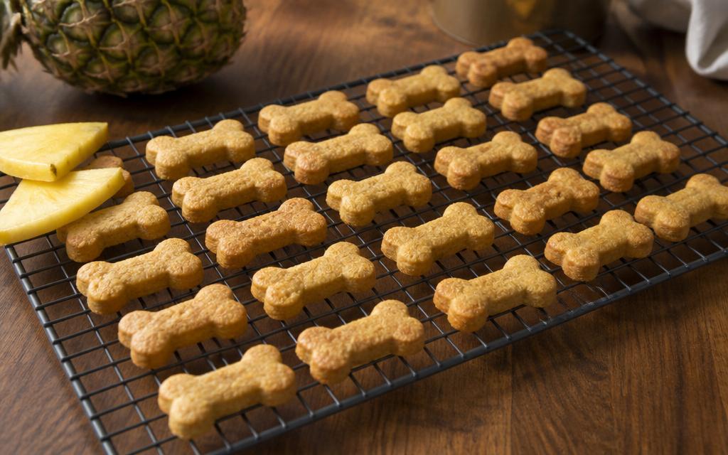 Baked Pineapple Dog Treats, homemade dog recipe