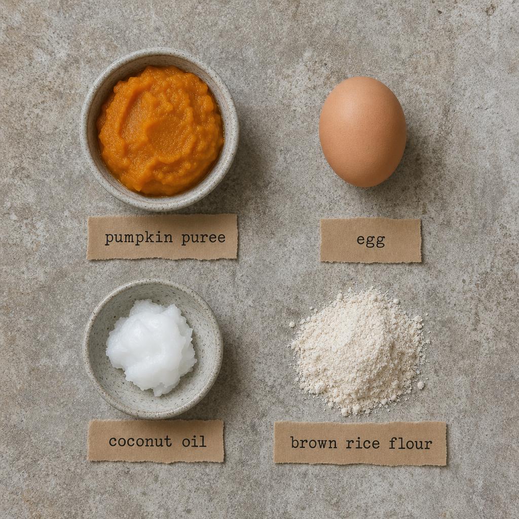 Ingredients for Baked Pumpkin Dog Treats