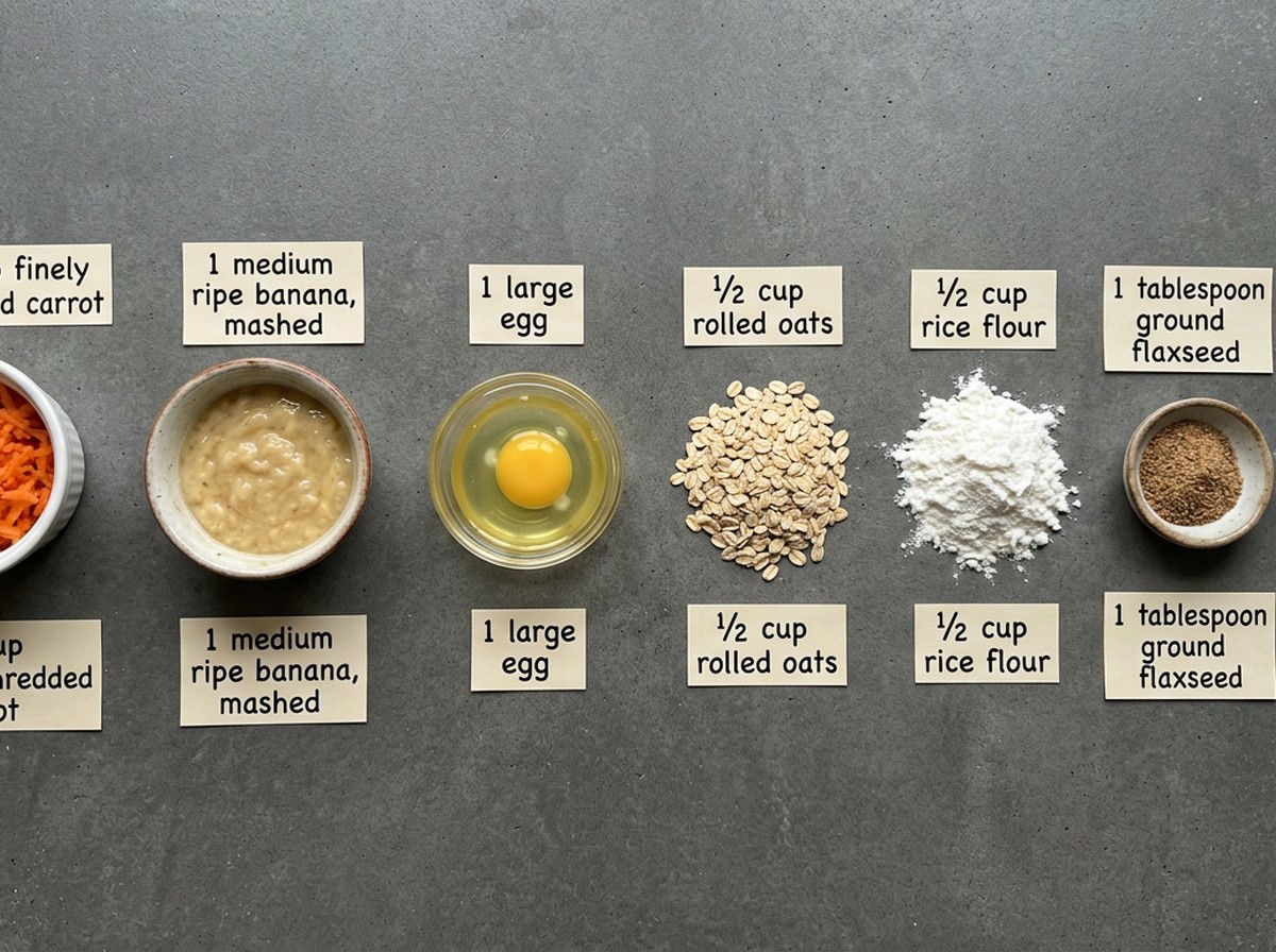 Ingredients for Banana Carrot Treats for Dogs