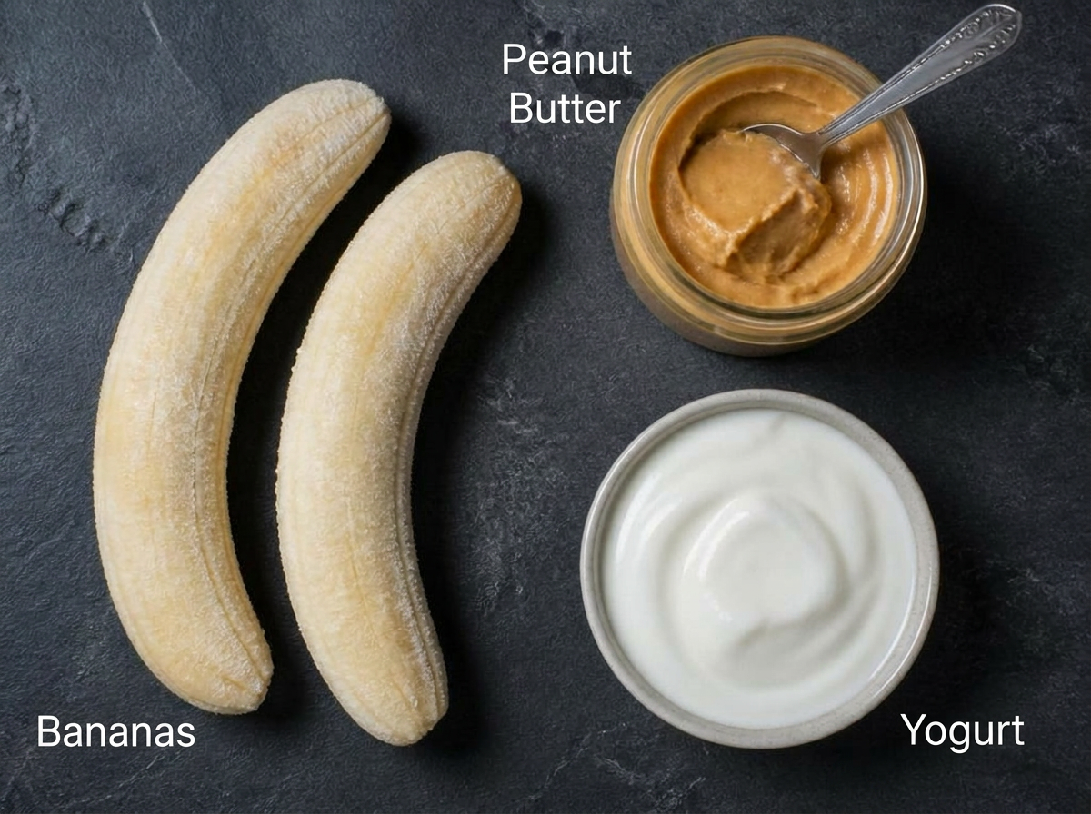 Ingredients for Banana & Peanut Butter 'Nice Cream'