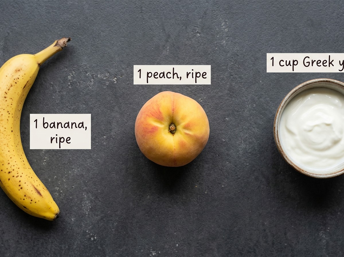 Ingredients for Banana Peach Frozen Yogurt Dog Treats