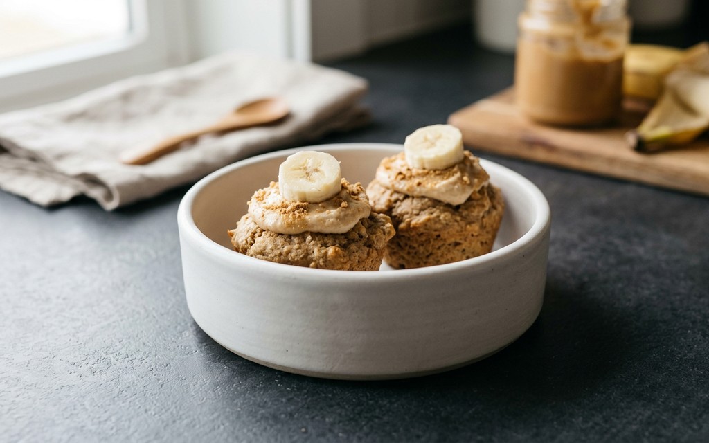 Banana Peanut Butter Pupcakes, homemade dog recipe