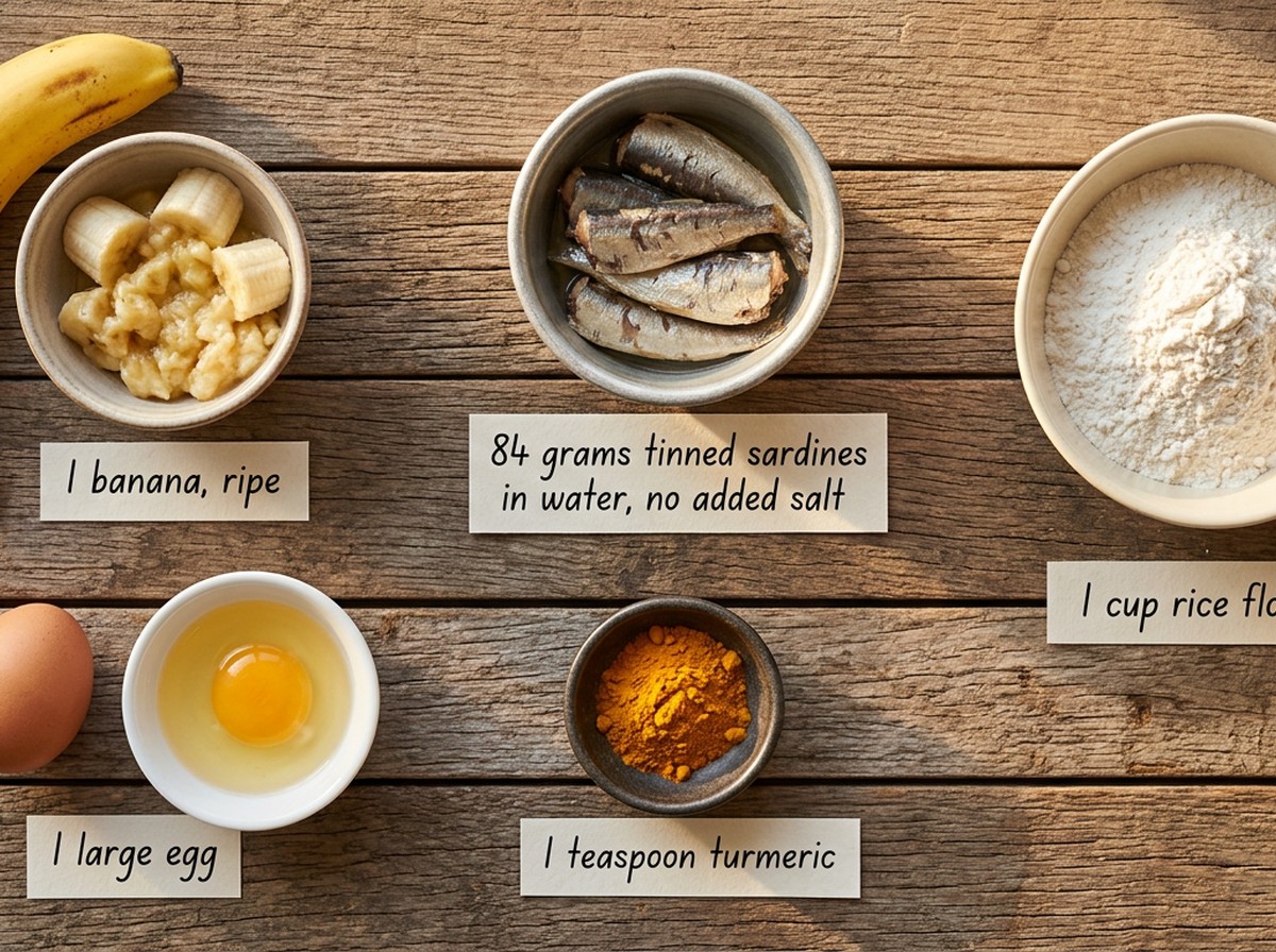 Ingredients for Banana Sardine Dog Biscuits