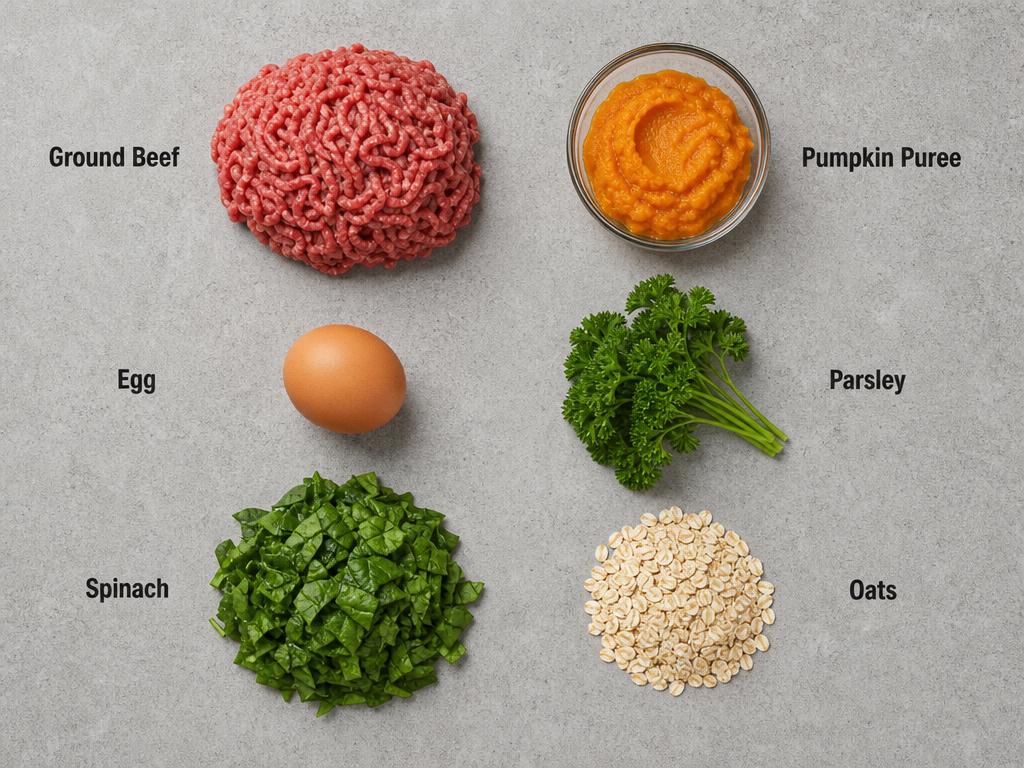 Ingredients for Beef Pumpkin Meatball Treats for Dogs