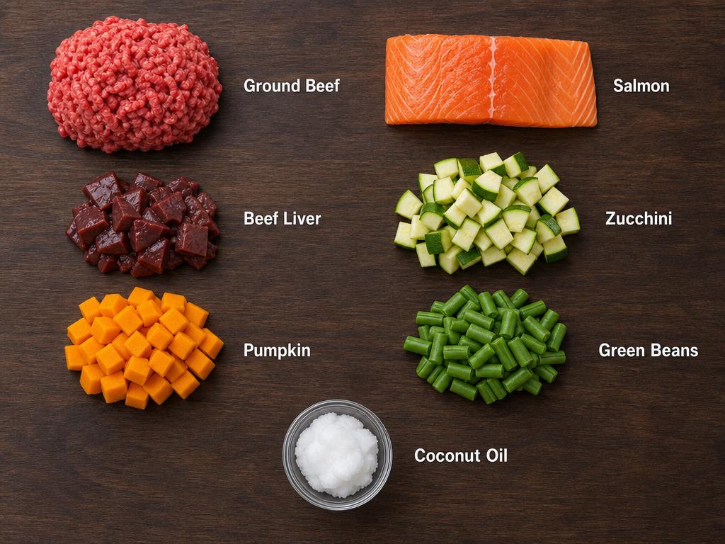 Ingredients for Beef Salmon Meal For Dogs