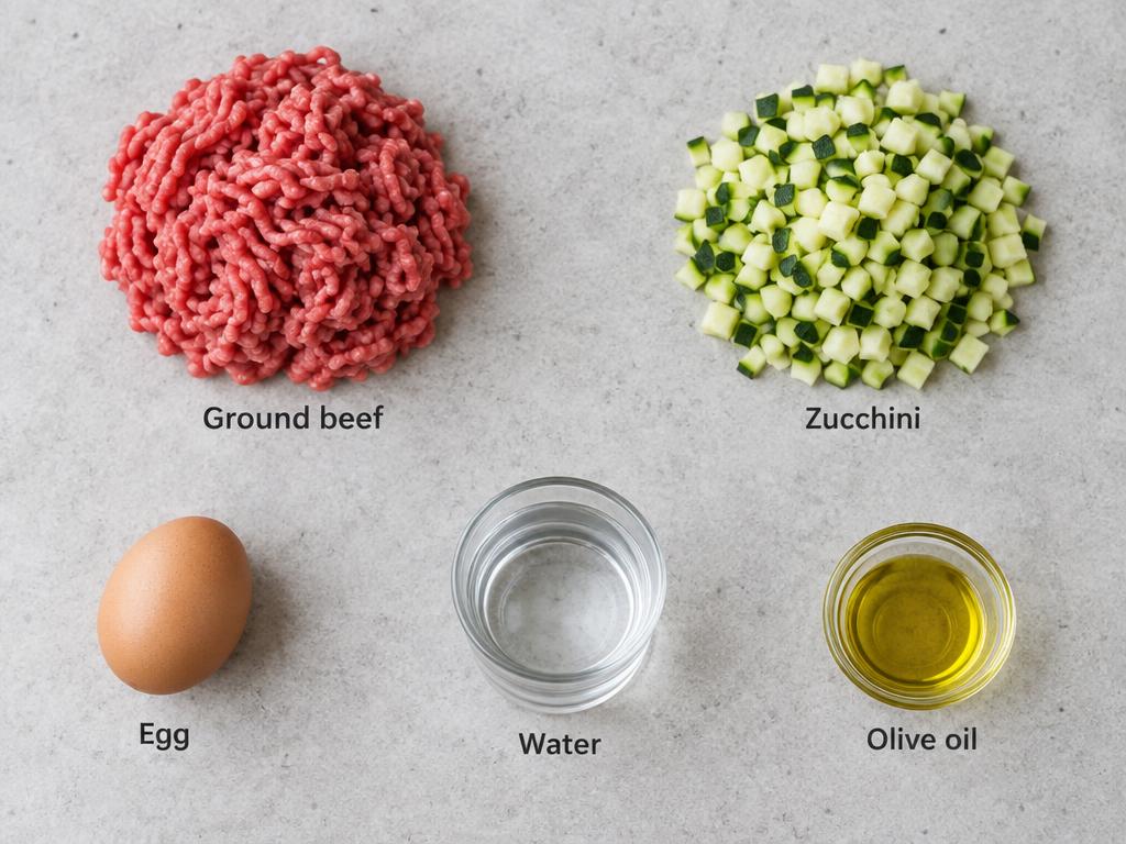 Ingredients for Beef & Zucchini Cat Dinner