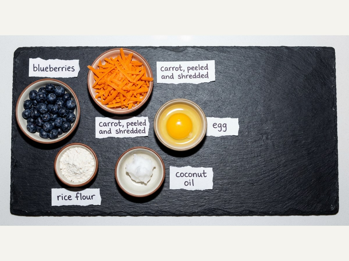 Ingredients for Blueberry Carrot Dog Treats