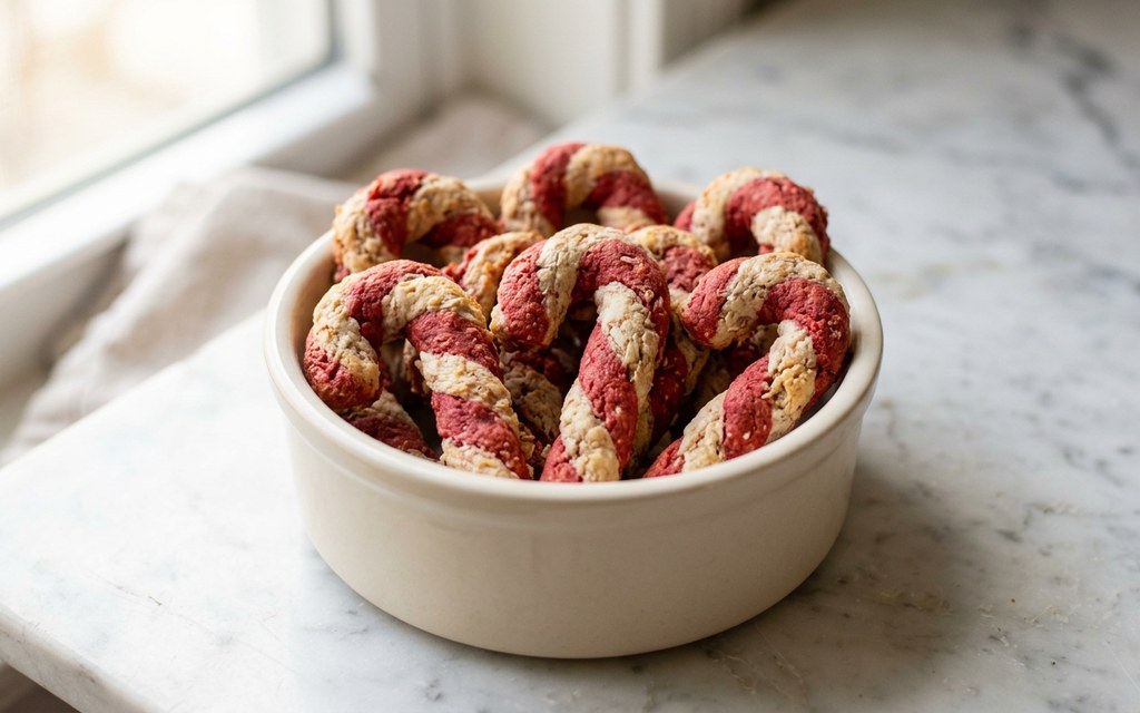 Candy Cane Dog Treats, homemade dog recipe