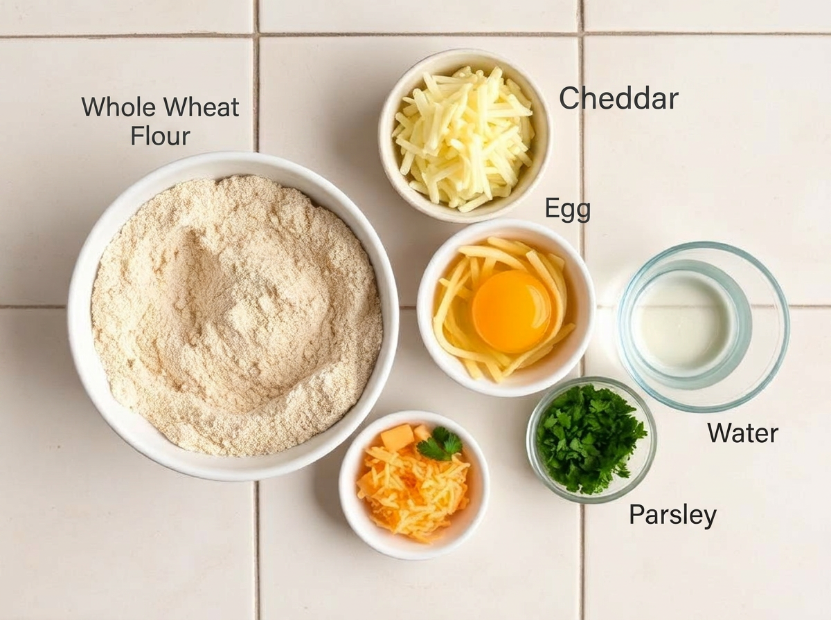 Ingredients for Cheddar & Parsley Crackers