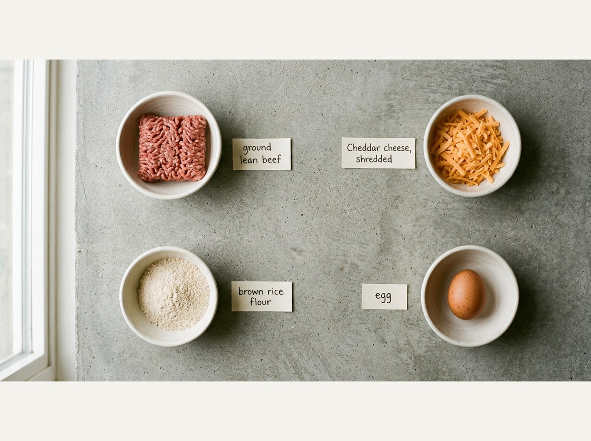Ingredients for Cheesy Beef Treats For Dogs