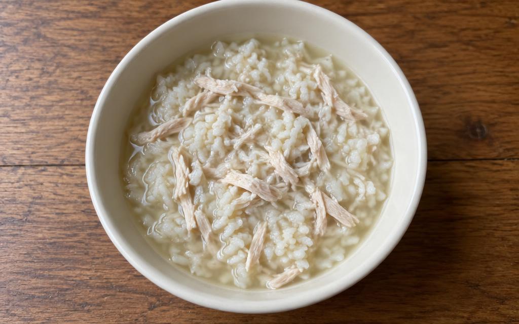 Chicken Broth & Rice Dog Topper, homemade dog recipe
