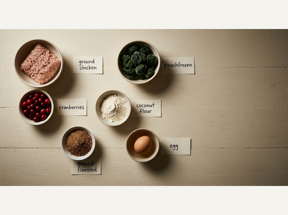 Ingredients for Chicken Cranberry Meatballs for Dogs