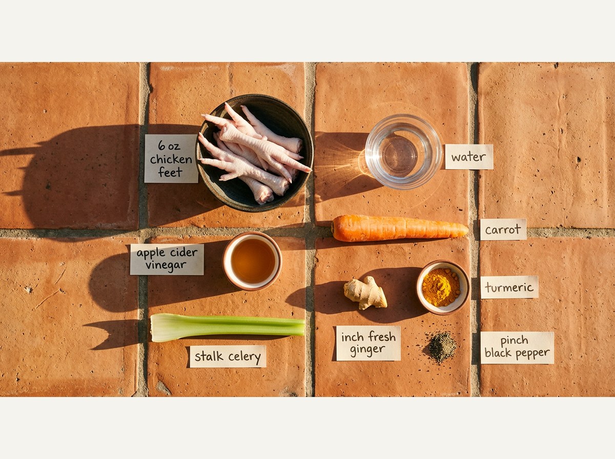 Ingredients for Chicken Feet Broth For Dogs