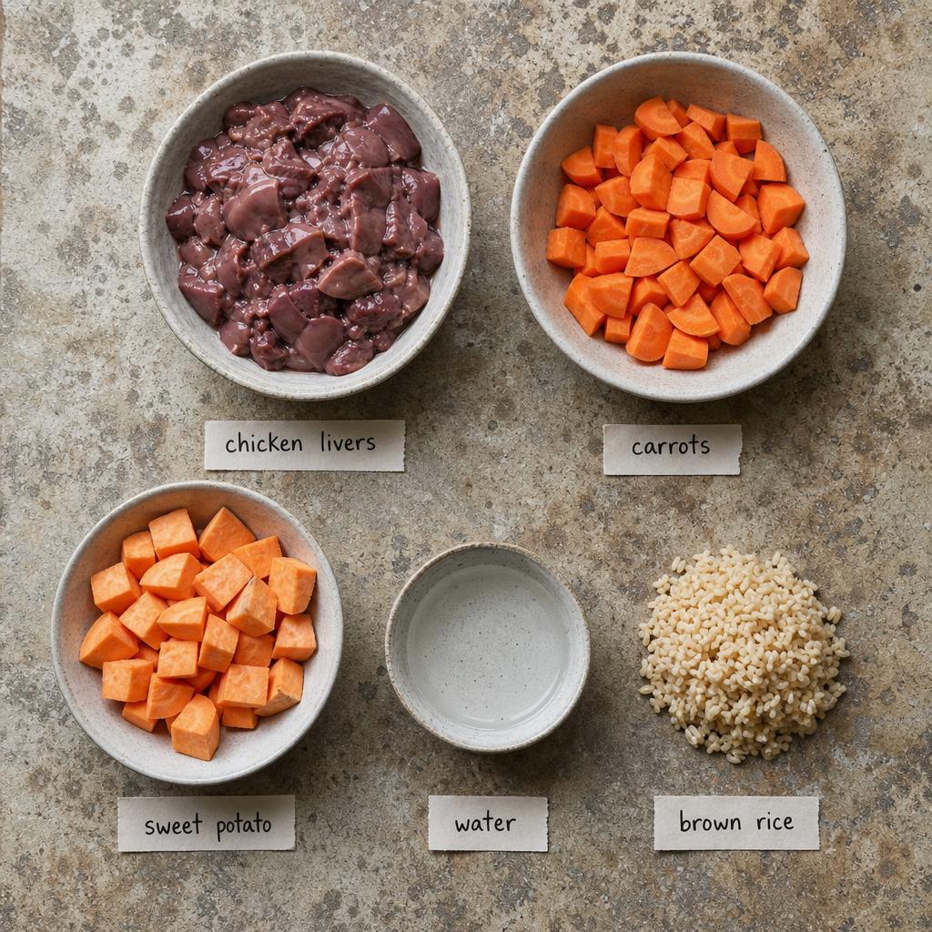 Ingredients for Chicken Liver Vegetable Stew