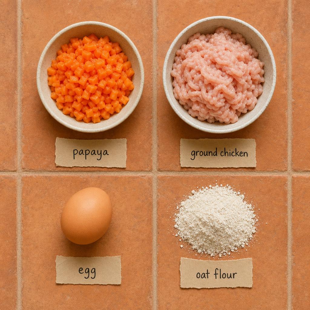 Ingredients for Chicken Papaya Dog Treats