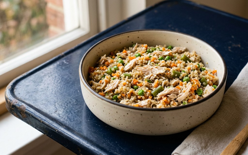 Chicken Quinoa Dog Food Recipe, homemade dog recipe