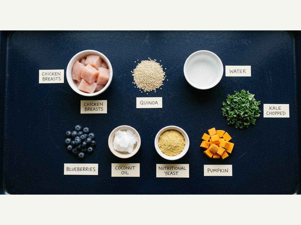 Ingredients for Chicken Quinoa Dog Food Recipe