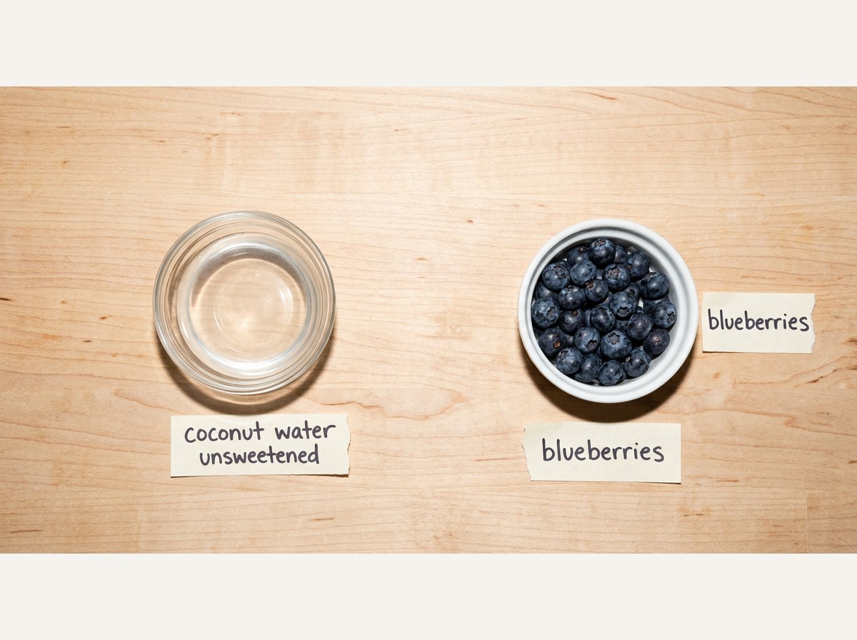 Ingredients for Coconut Water Blueberry Dog Treats