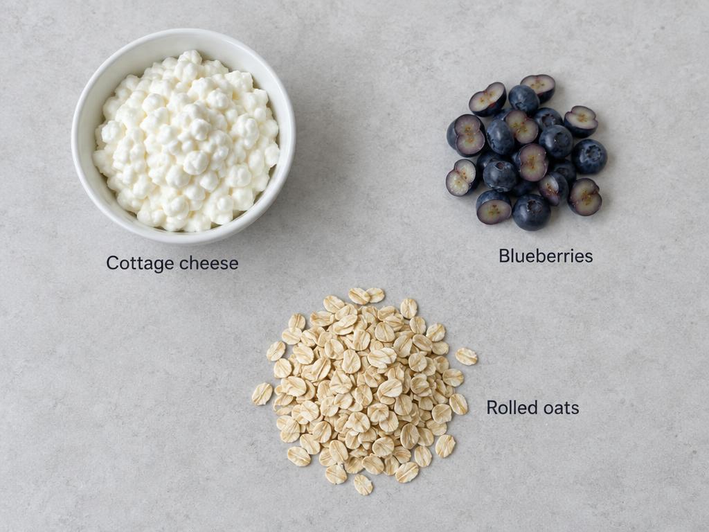 Ingredients for Cottage Cheese & Blueberry Dog Topper