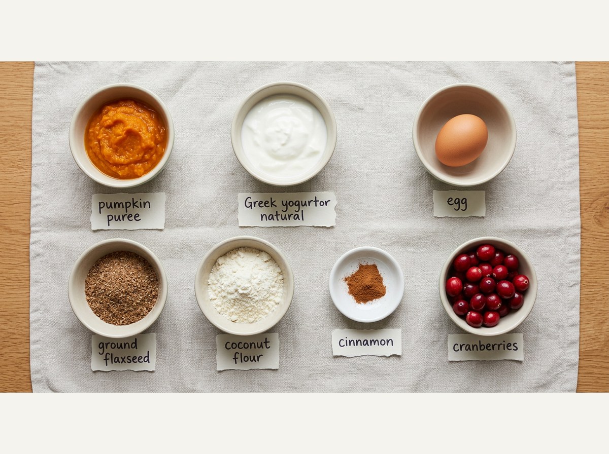 Ingredients for Cranberry Pumpkin Muffins for Dogs
