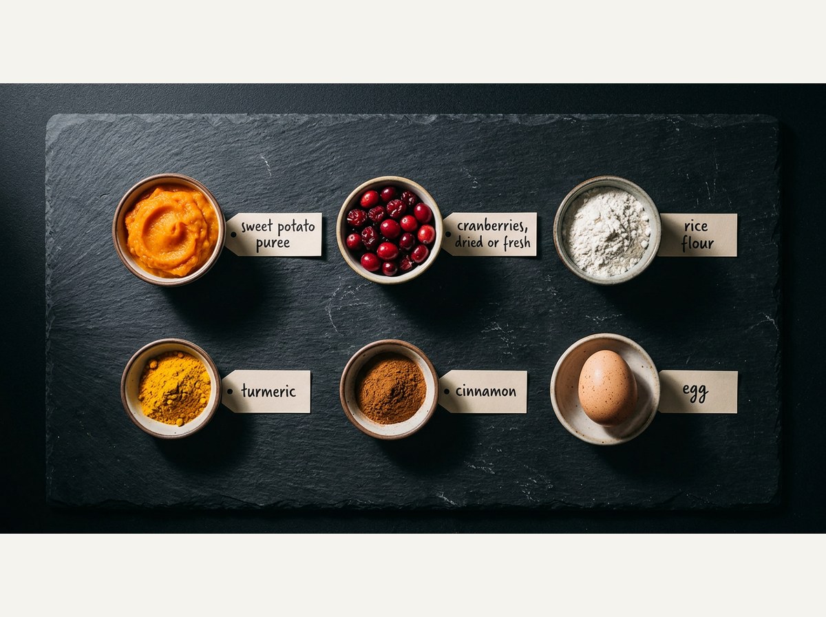 Ingredients for Cranberry Sweet Potato Treats for Dogs