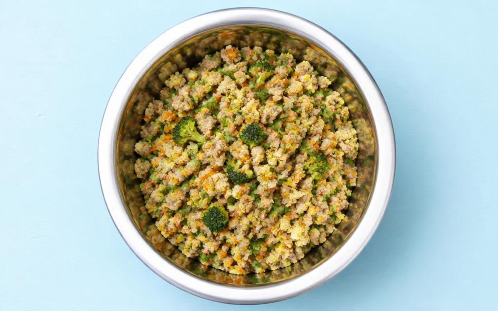 Dog Food With Pork & Cauliflower Rice, homemade dog recipe