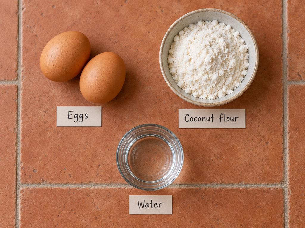 Ingredients for Egg & Coconut Flour Dog Biscuits