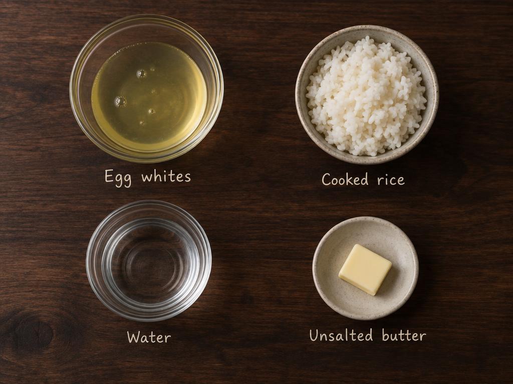 Ingredients for Egg White & Rice Cat Bowl