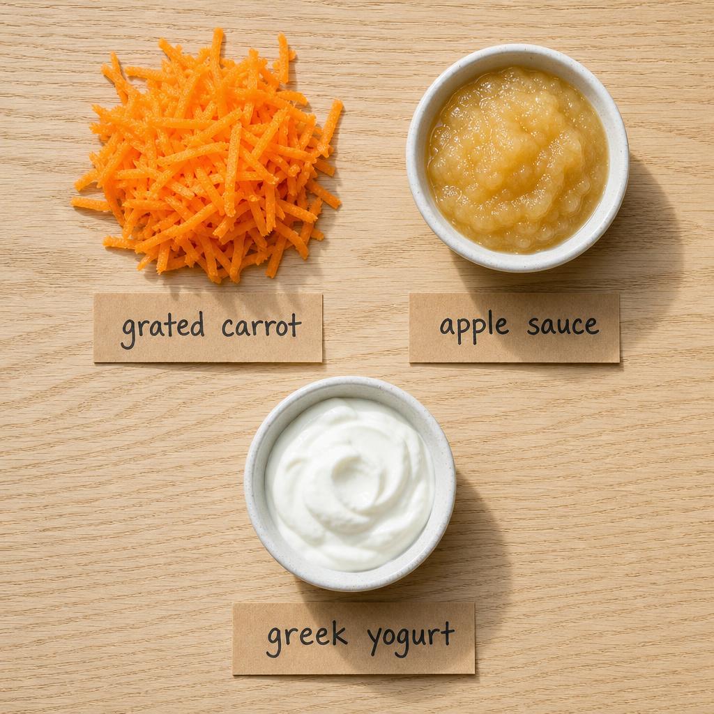 Ingredients for Frozen Apple Carrot Dog Treats