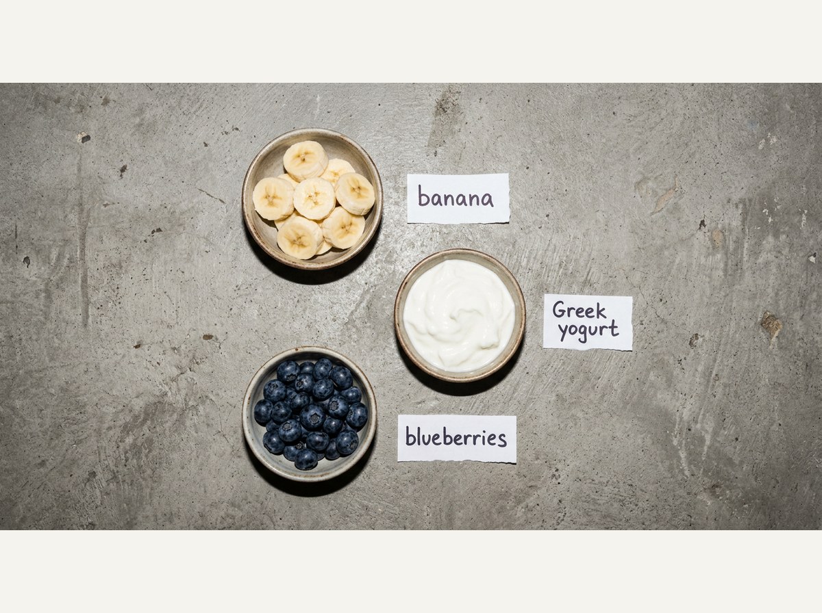 Ingredients for Frozen Banana Blueberry Dog Treats