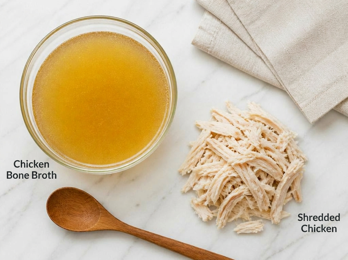 Ingredients for Frozen Bone-Broth Licks (Cat)