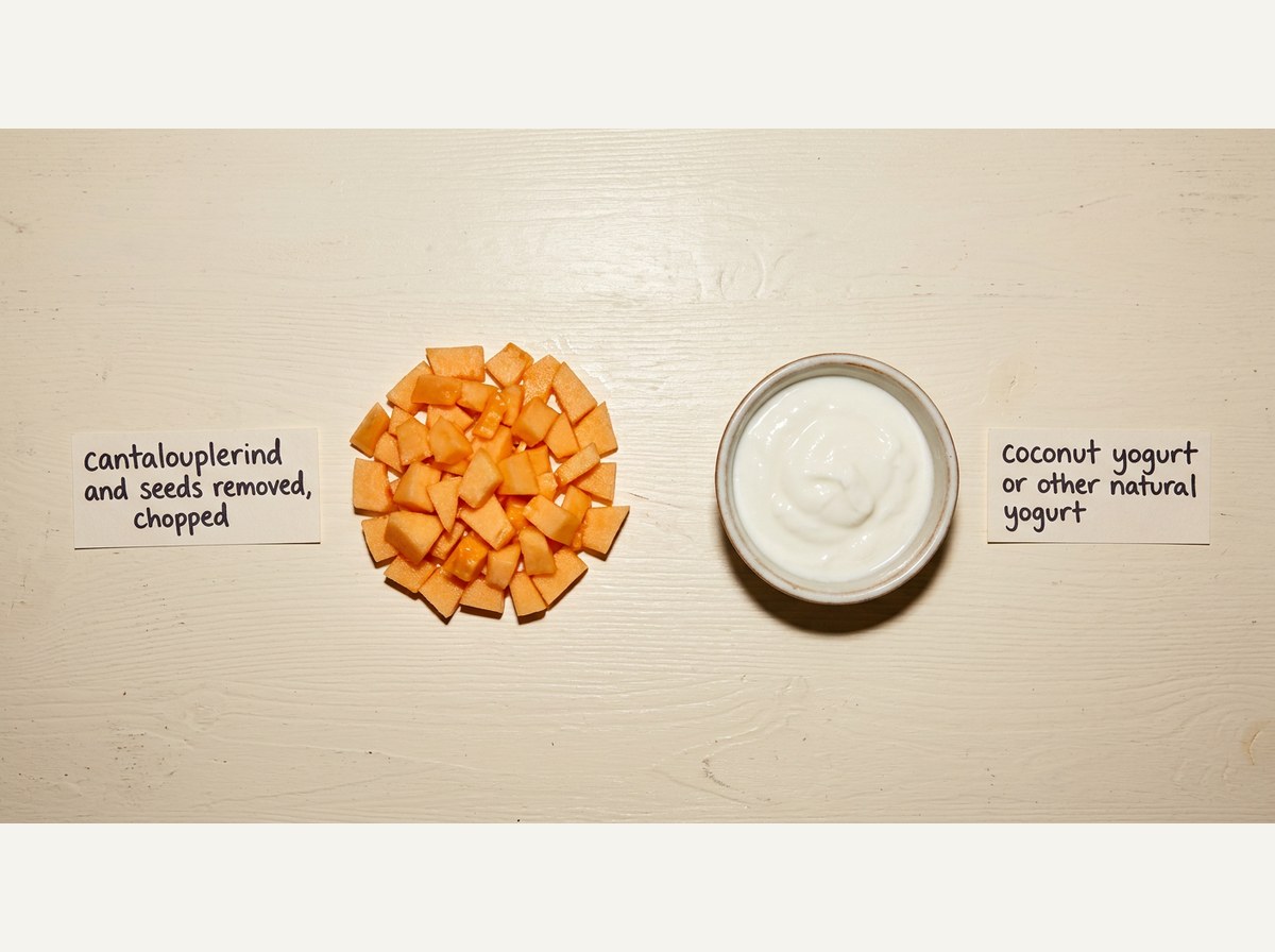 Ingredients for Frozen Cantaloupe Dog Treats