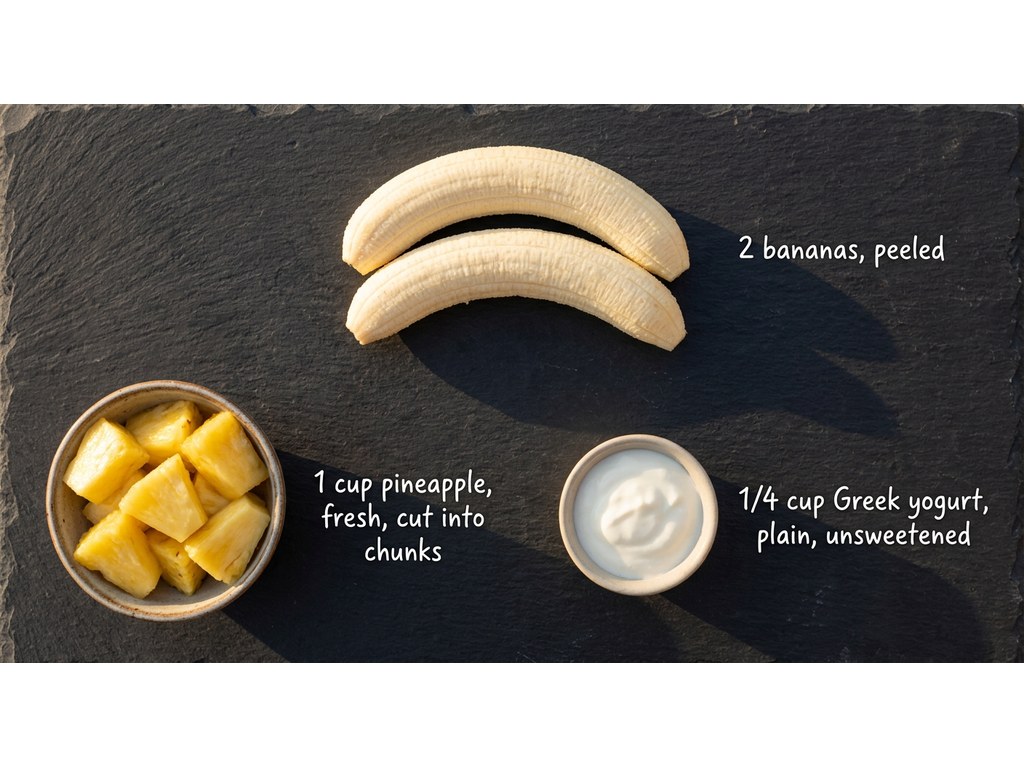 Ingredients for Frozen Pineapple Banana Dog Treats