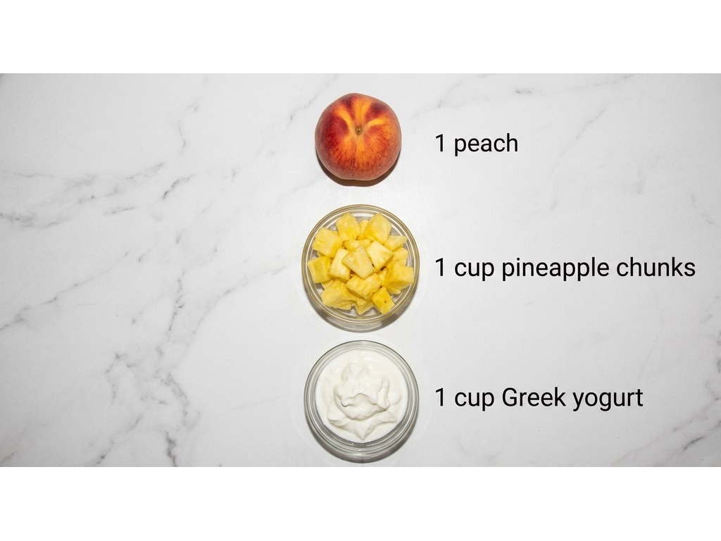 Ingredients for Frozen Pineapple Peach Dog Treats