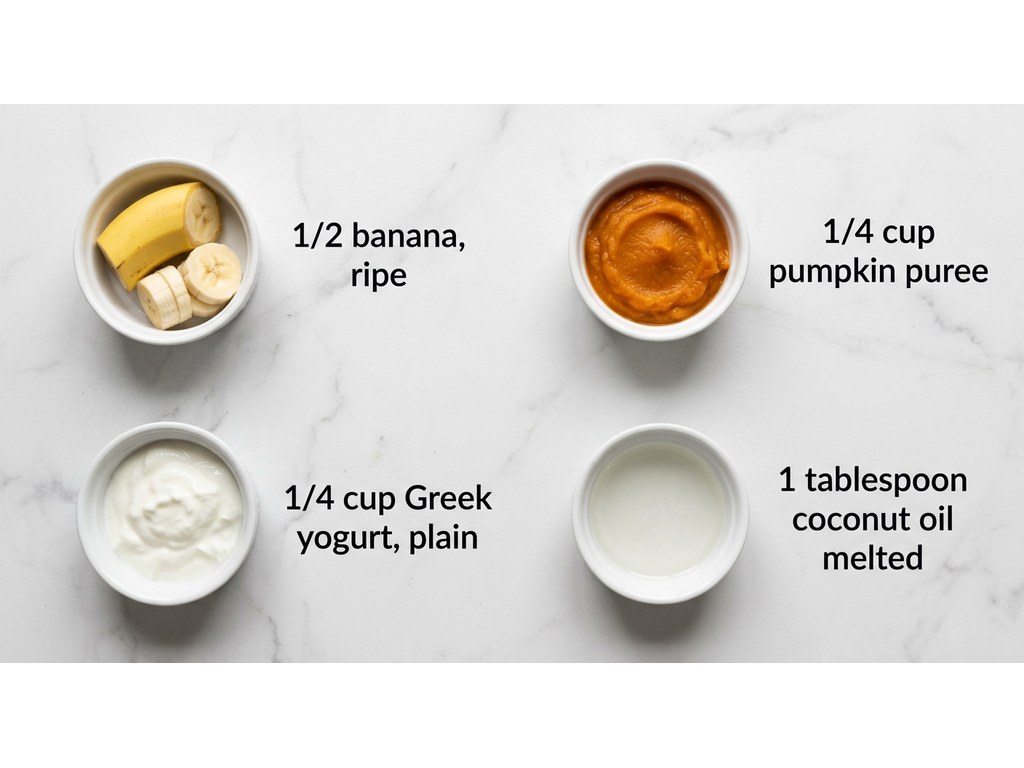 Ingredients for Frozen Pumpkin Banana Dog Treats