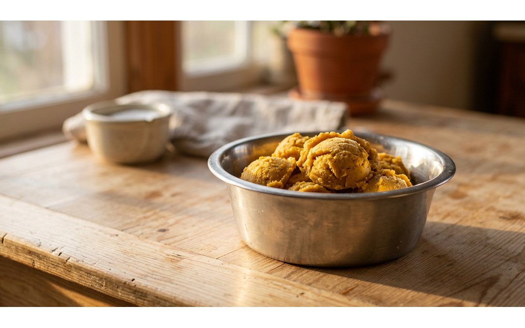 Frozen Pumpkin Dog Treats, homemade dog recipe