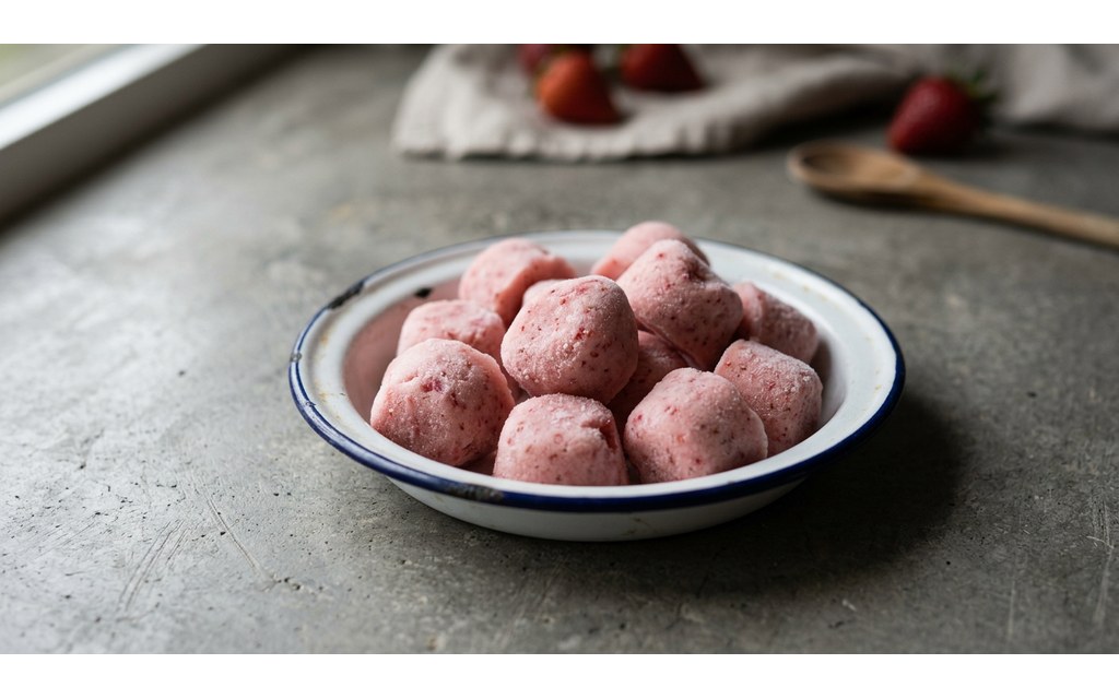 Frozen Strawberry Dog Treats, homemade dog recipe