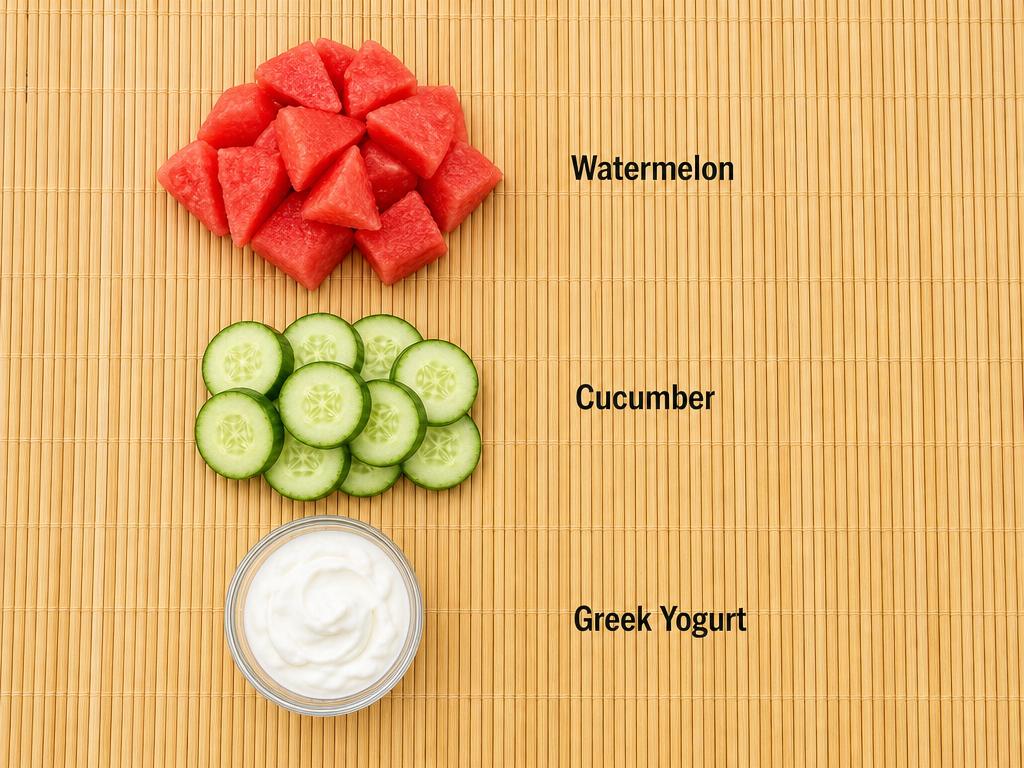 Ingredients for Frozen Watermelon Cucumber Dog Treats