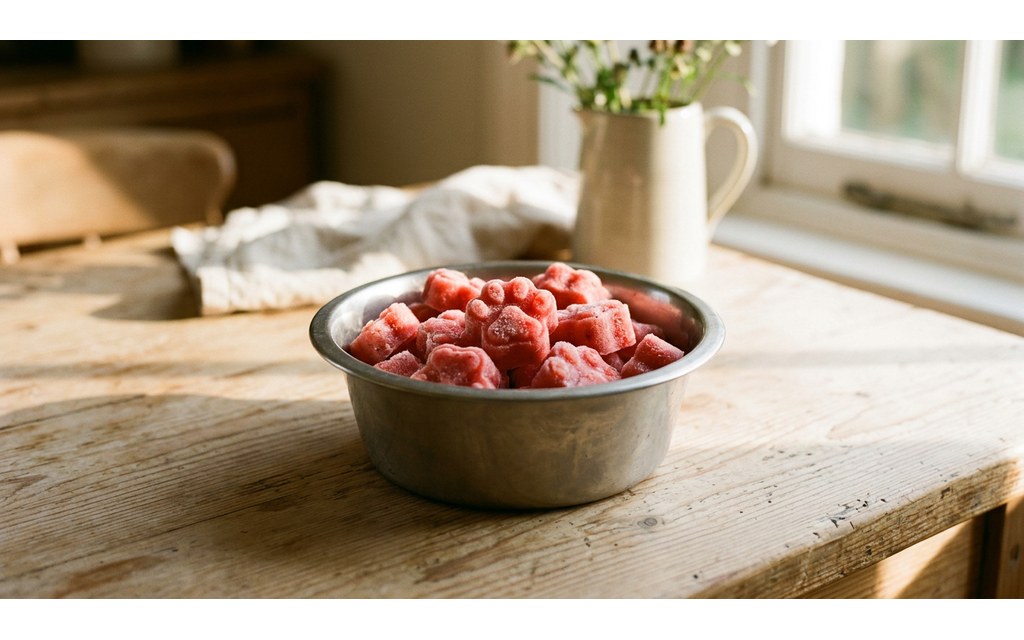 Frozen Watermelon Strawberry Dog Treats, homemade dog recipe