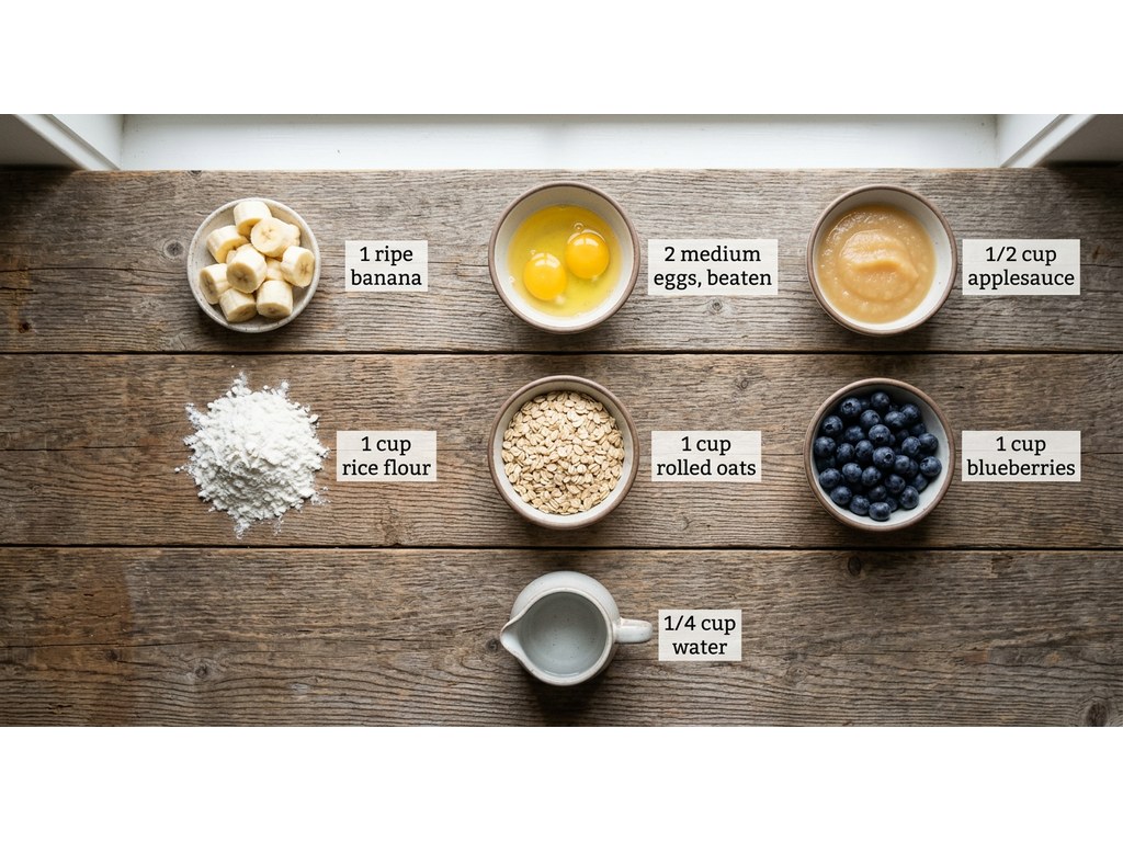 Ingredients for Homemade Blueberry Dog Muffins