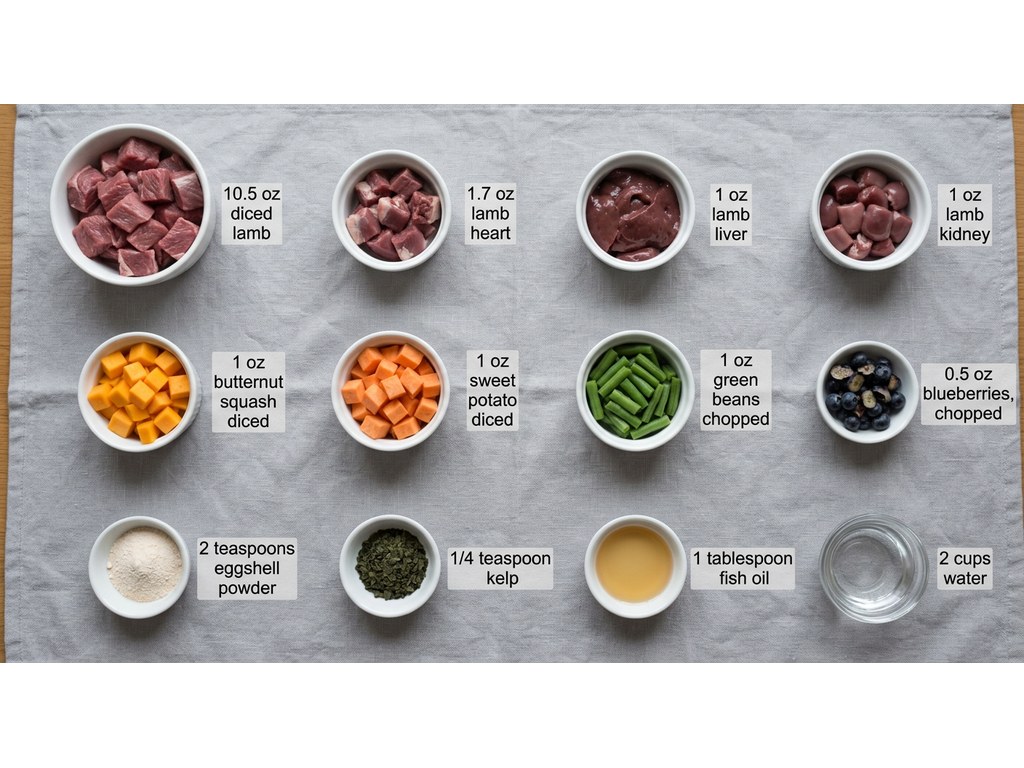 Ingredients for Homemade Lamb Stew For Dogs