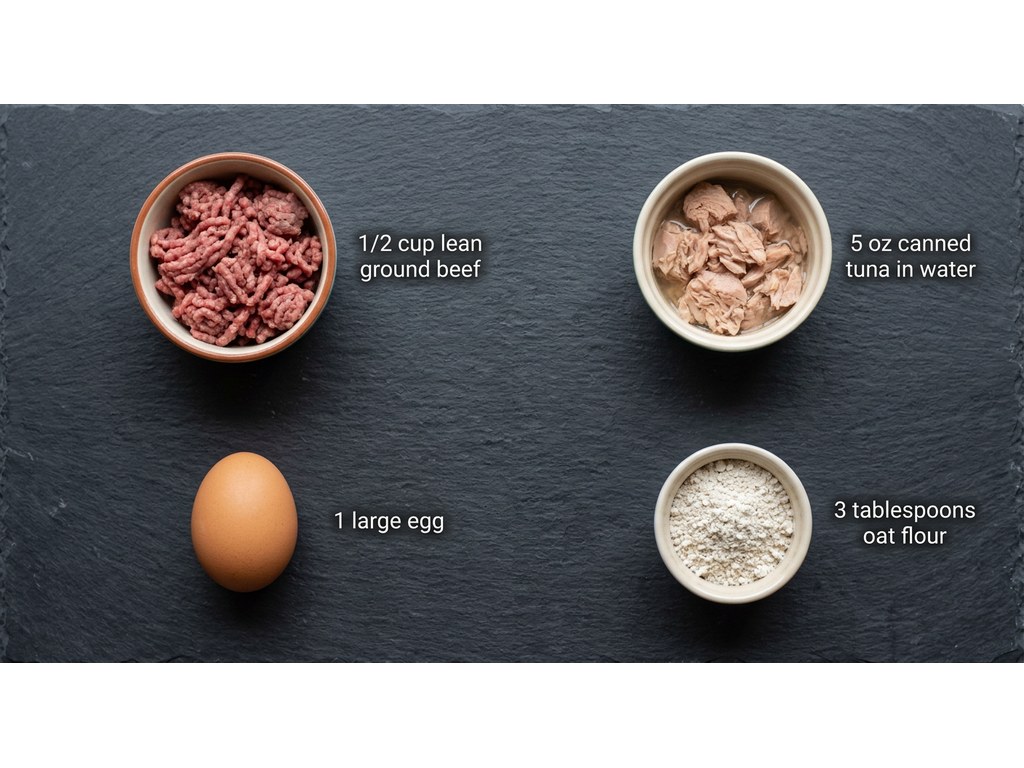 Ingredients for Homemade Surf & Turf Cat Treat Recipe