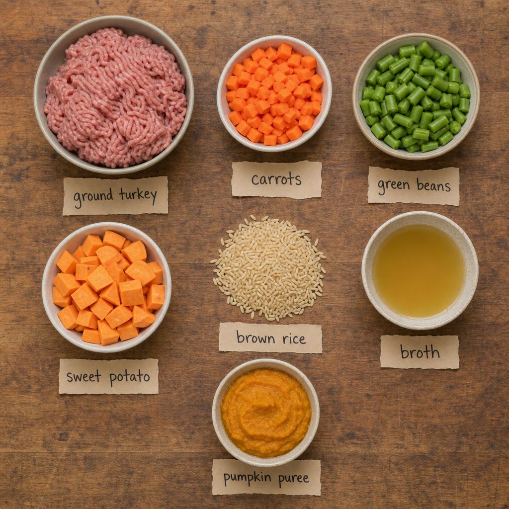 Ingredients for Homemade Turkey Stew for Dogs