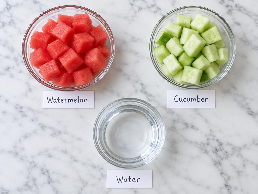 Ingredients for Hydrating Watermelon & Cucumber Dog Cubes