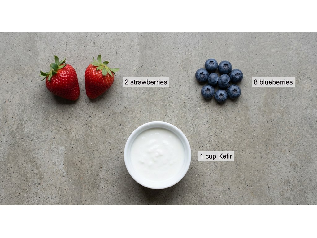 Ingredients for Kefir Frozen Berry Dog Treats