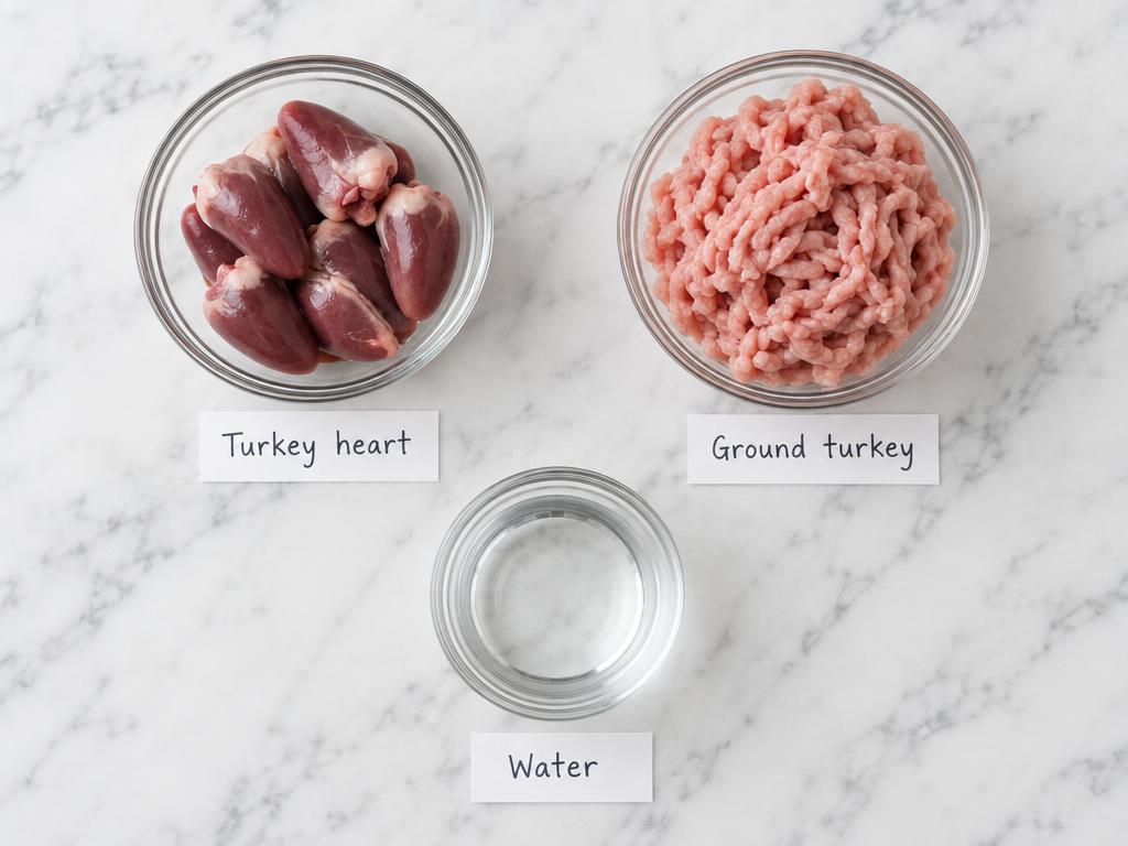 Ingredients for Kitten Turkey Heart Pate