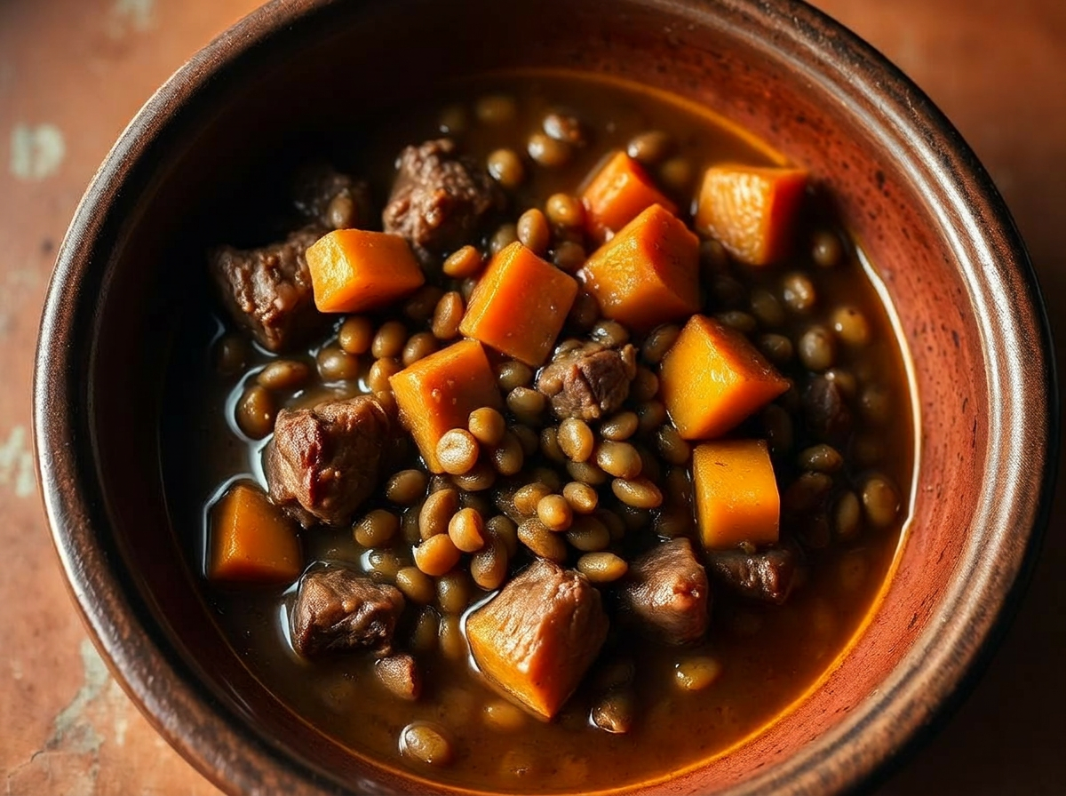 Lamb & Lentil Stew, homemade dog recipe