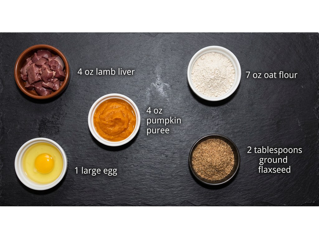 Ingredients for Lamb Liver Pumpkin Dog Treats